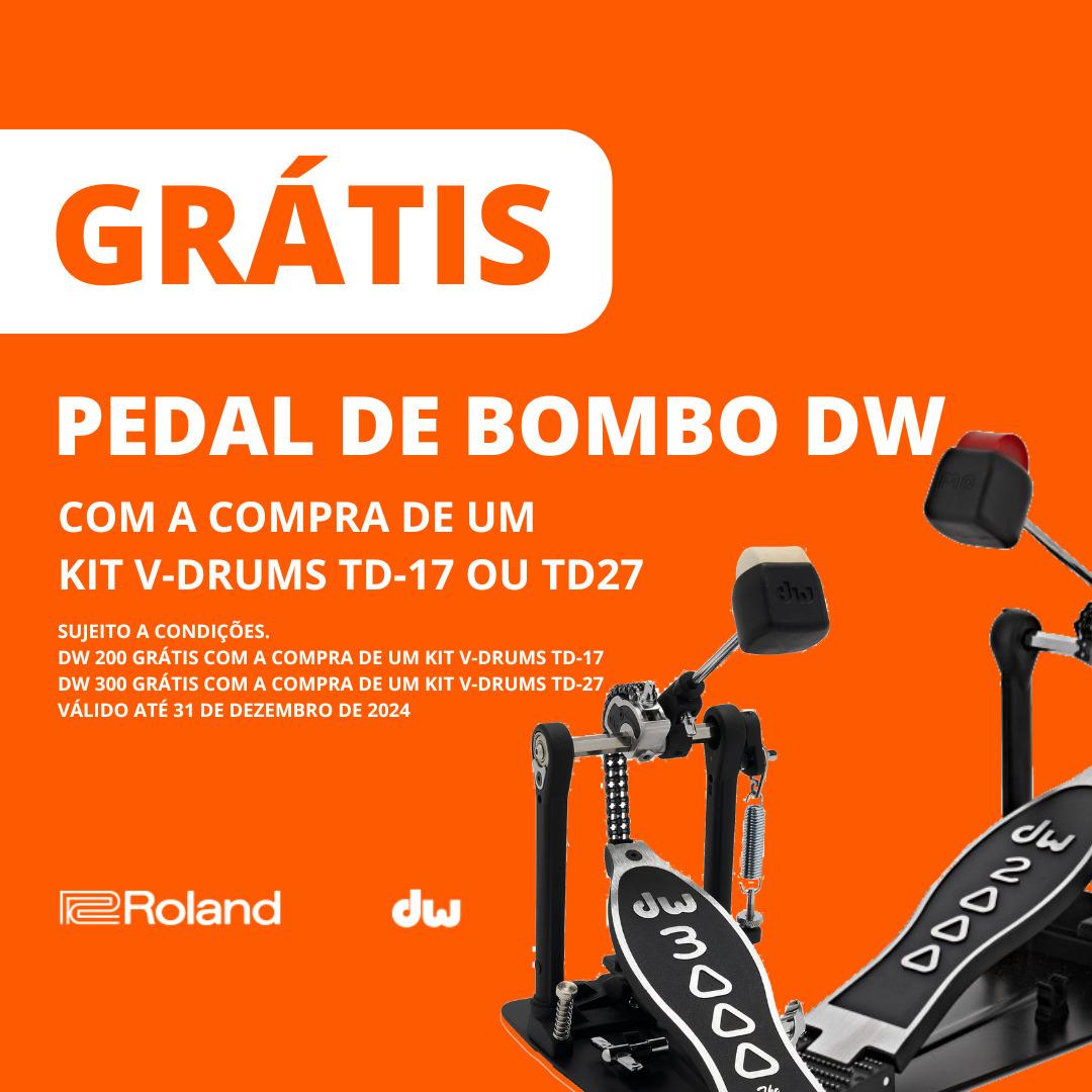 Oferta de um pedal de bombo DW na compra de um kit TD-17 ou TD-27