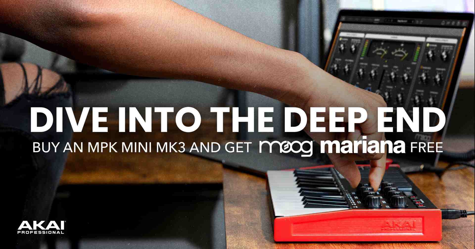 Akai Pro MPK Mini mk3 - FREE COPY of Moog Mariana Bass