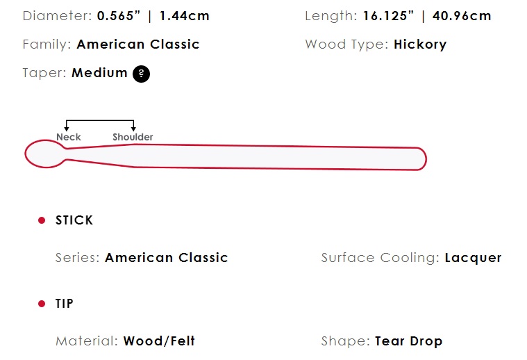 Vic Firth American Classic 5A Dual Tone Baqueta/Bilro