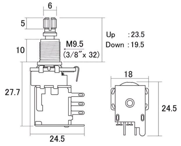 Hosco H-PPUSH500B 500K PUSH-PUSH LINEAR TAPER (cópia)