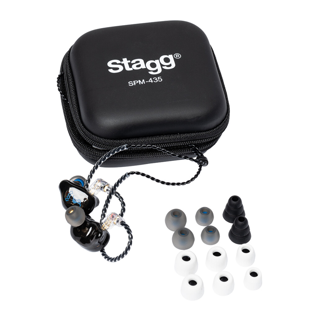 Stagg SPM-435 BK, auscultador para monição, 4 vias