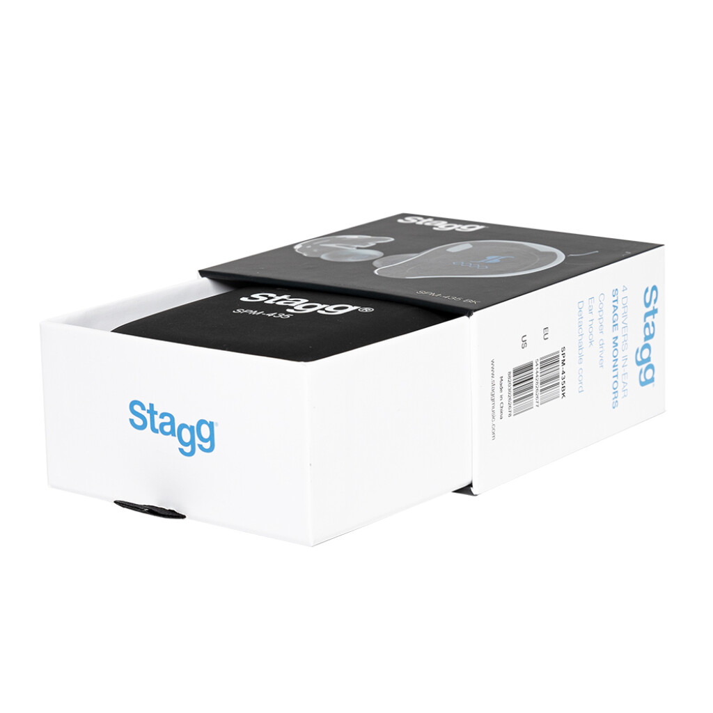 Stagg SPM-435 BK, auscultador para monição, 4 vias