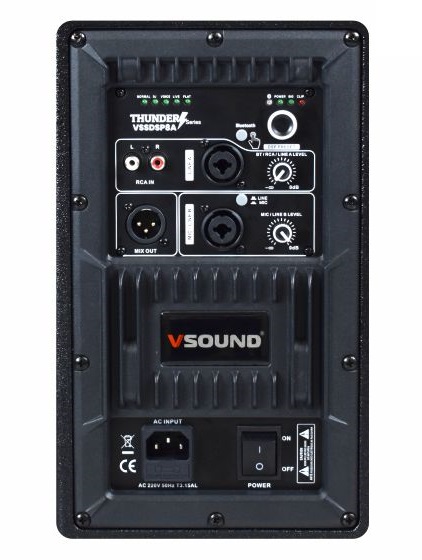 VSound VSSDSP8A, coluna amplificada 8" DSP/BT 600W