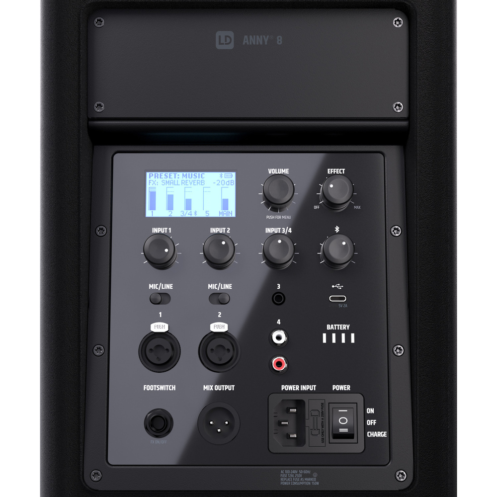 LD Systems ANNY 8 Stage Black, Coluna a bateria