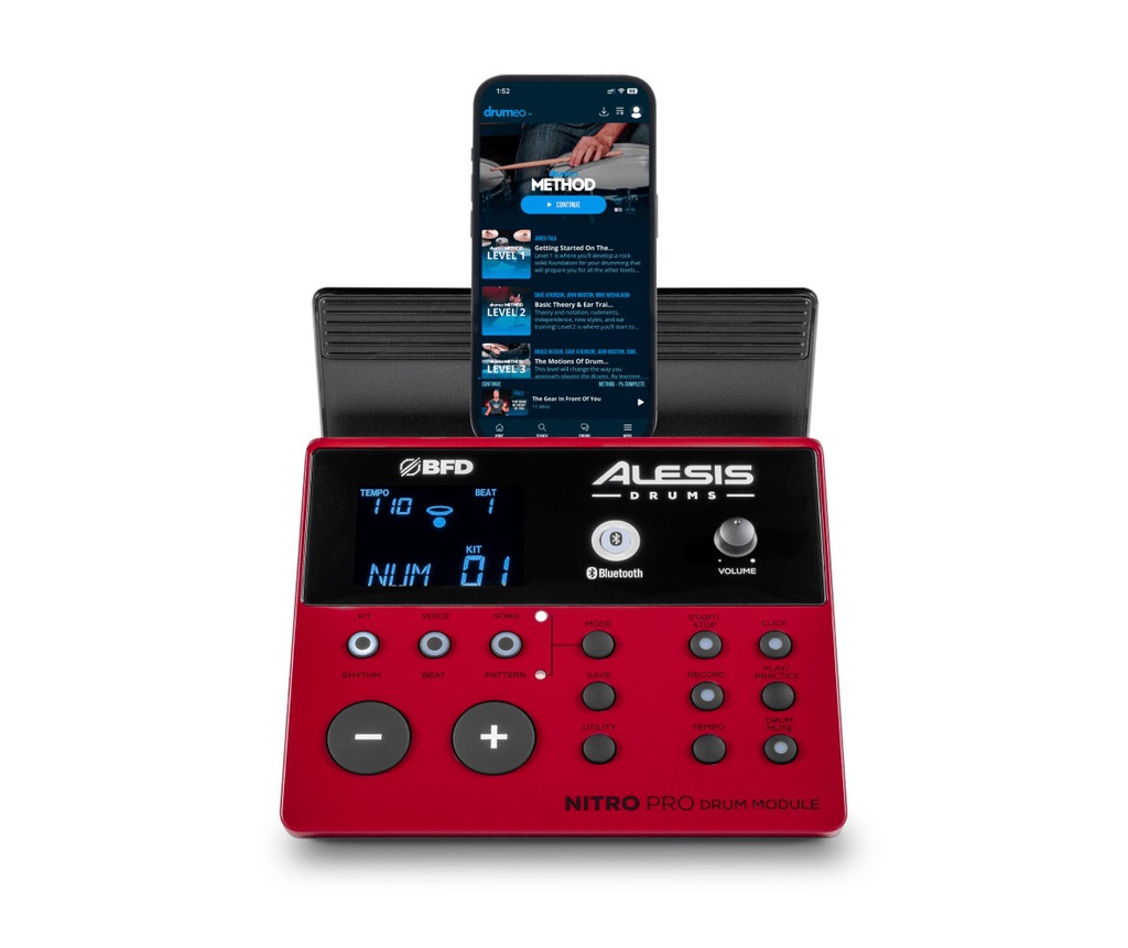 Alesis Nitro Pro Drum Kit - telemóvel não incluído (exemplo de aplicação)