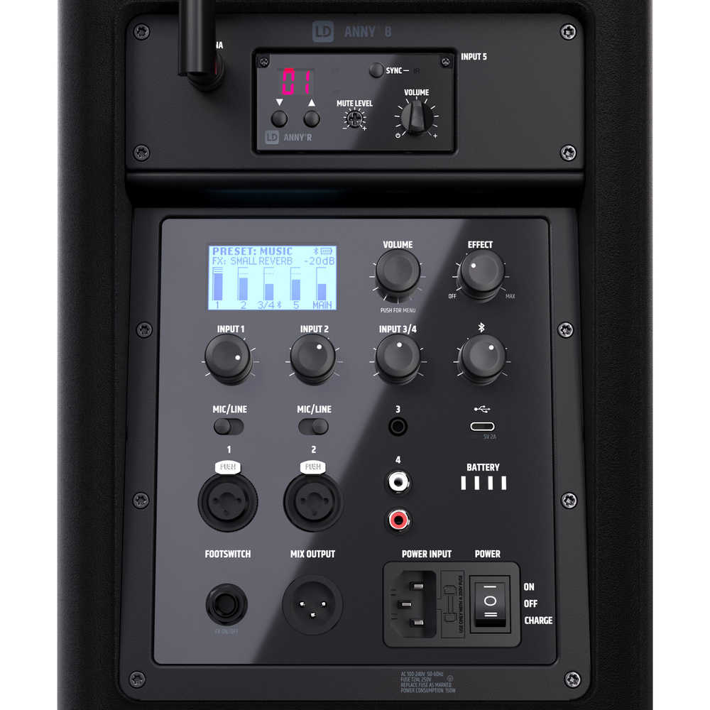 LD Systems ANNY 8 HHD B5, Coluna a bateria com microfone