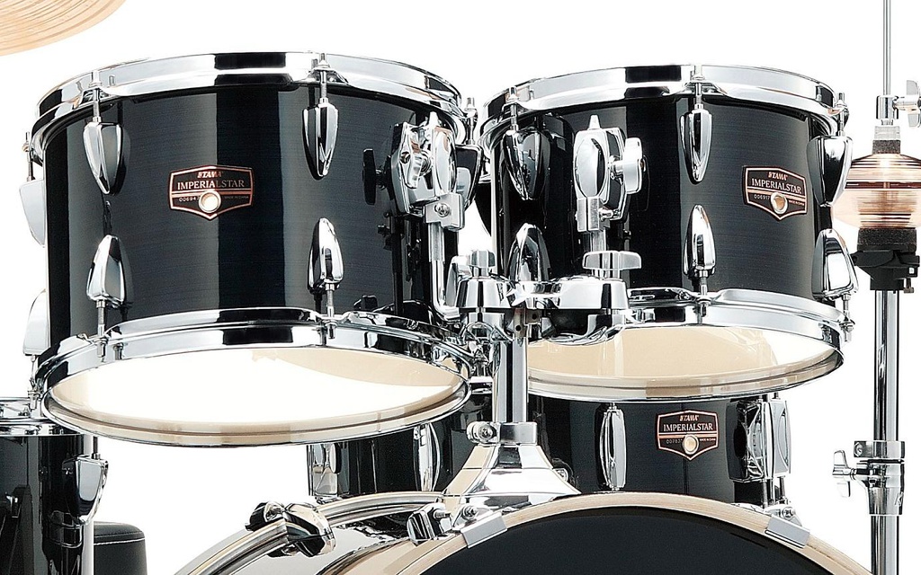 Tama Imperialstar IP62H6W, 6 peças com hardware e pratos Meinl HCS, Hairline Black