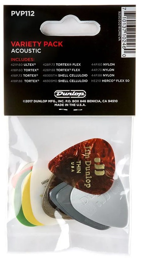 Dunlop Guitar Pick Acoustic Variety Pack PVP112