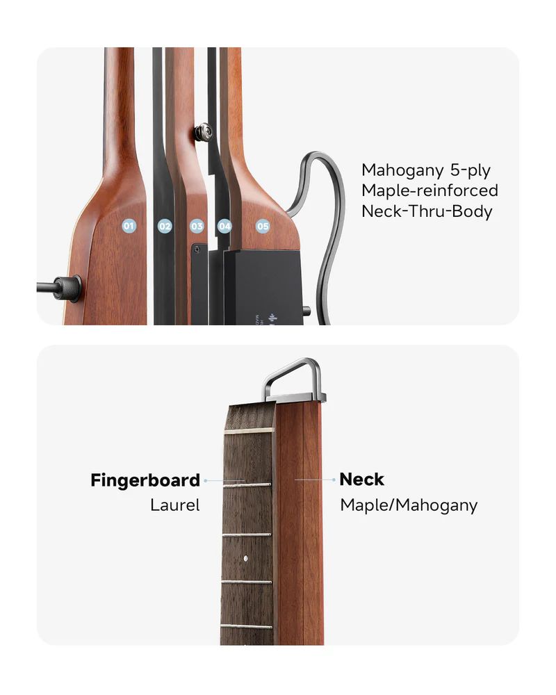 Donner Hush I Pro Acoustic-Electric Guitar Natural
