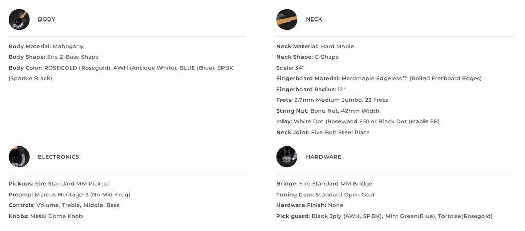 Sire Marcus Miller Z3-4 Antique White