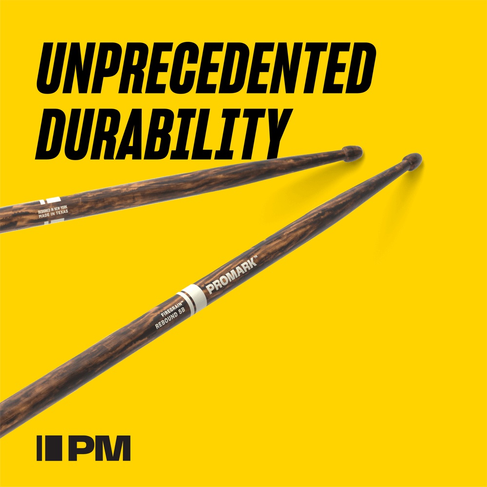 ProMark Rebound 5AB FireGrain Hickory Drumstick, Acorn Wood Tip
