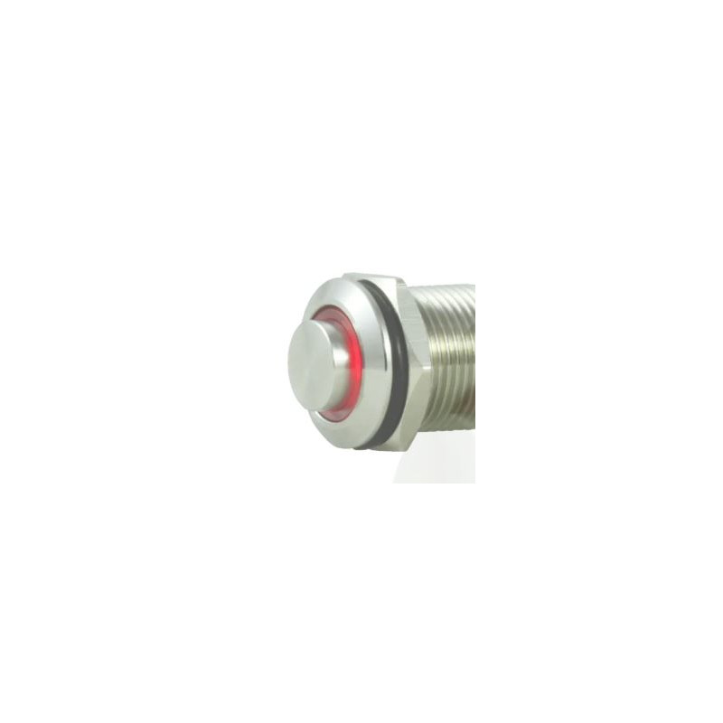 All Parts Momentary Kill Switch Black (Red Led) TESI POCO 12mm TESI-POCO-BKRD