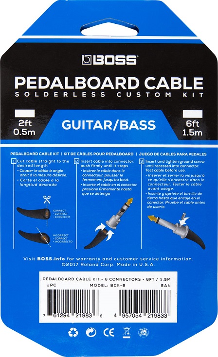 [A/000713] Boss BCK-6 Solderless Pedalboard Cable Kit Image 