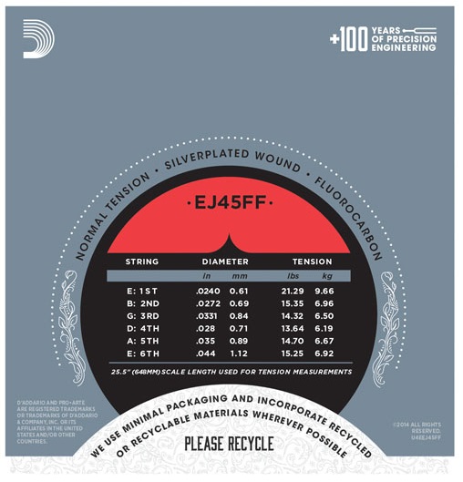[A/001560] Daddario EJ45FF Carbon Normal Tension Image 