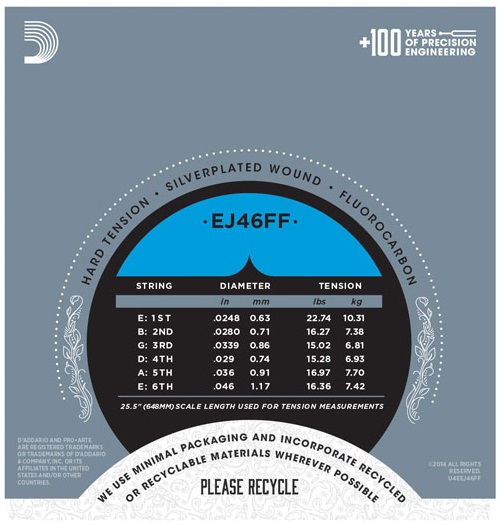 [A/001564] Daddario EJ46FF Carbon Hard Tension Image 