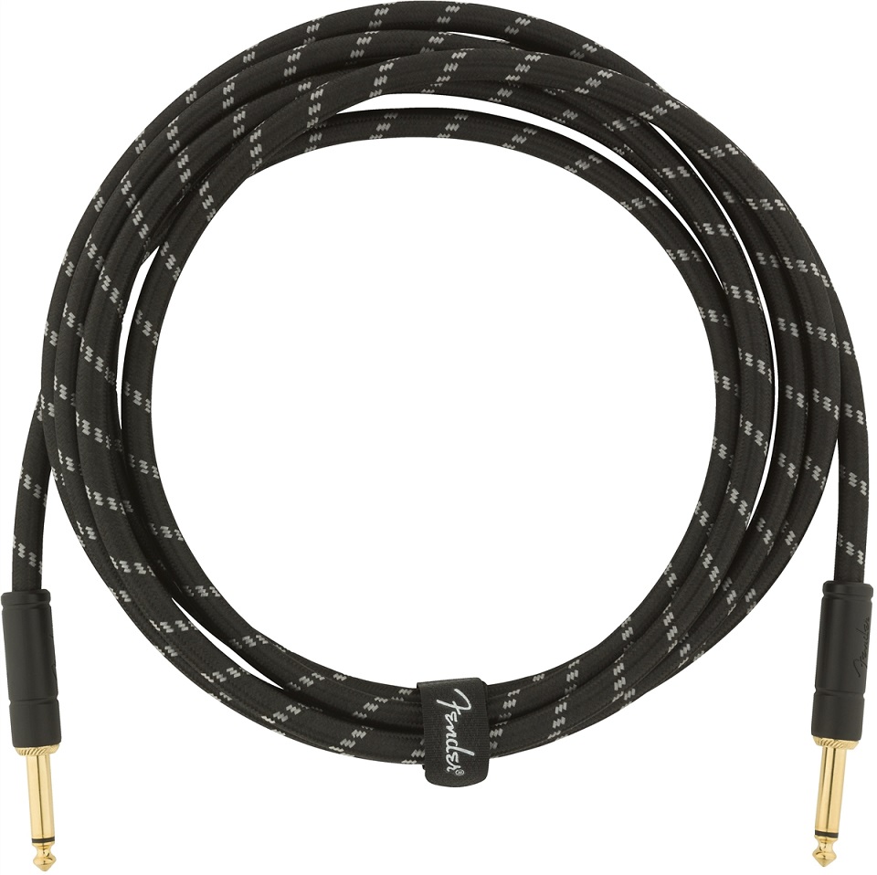 [A/002735] Fender Deluxe Instrument Cable Black Tweed 3m Image 