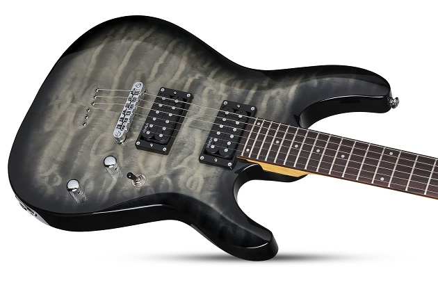 [A/006056] Schecter C-6 Plus Charcoal Burst Image 