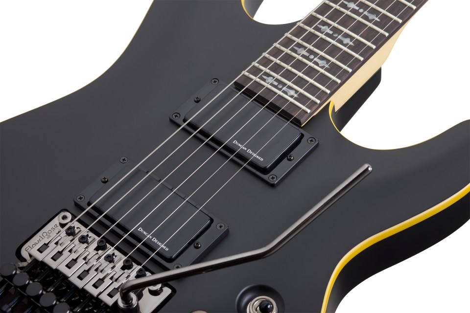 [A/006067] Schecter Demon-6 FR Aged Black Satin Image 