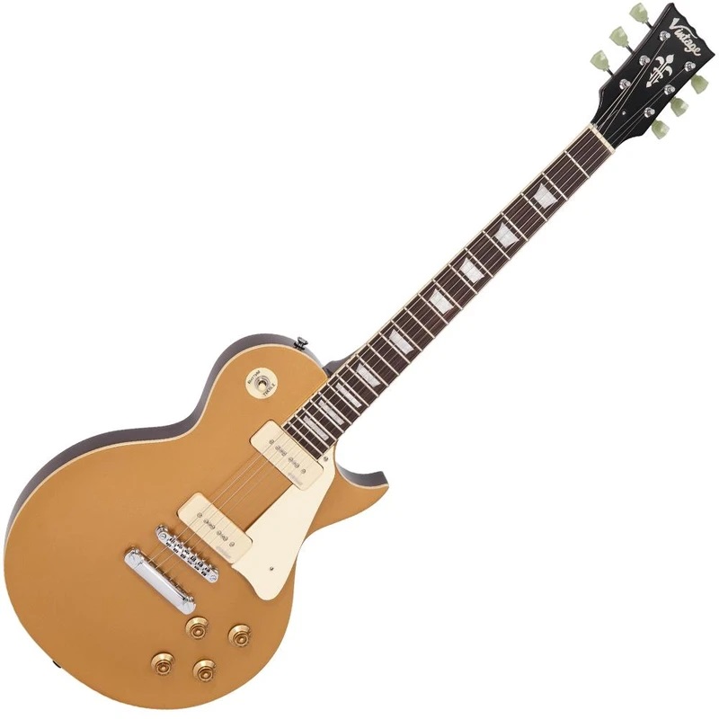 [A/006852] Vintage V100 ReIssued Electric Guitar Gold Top Image 