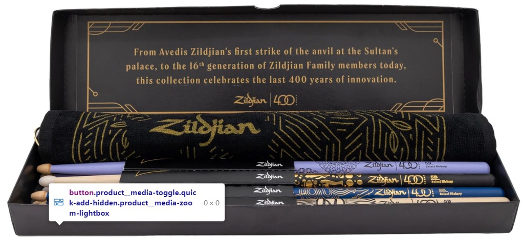 Zildjian Bundle Baquetas Edição Limitada 400º Aniversário