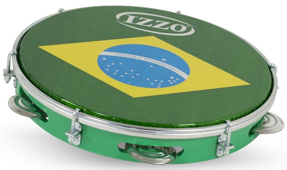 Izzo 3438 Pandeiro ABS 10" Brasil, Verde