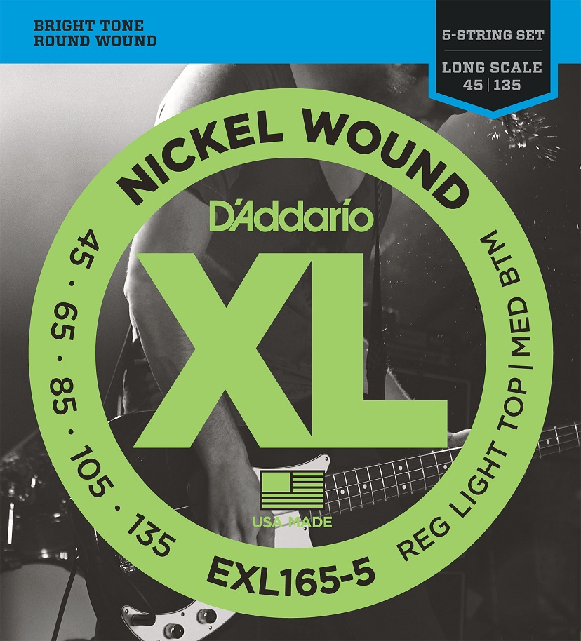 Daddario EXL165-5 Custom Light Long Scale 45/135 Nickel Wound