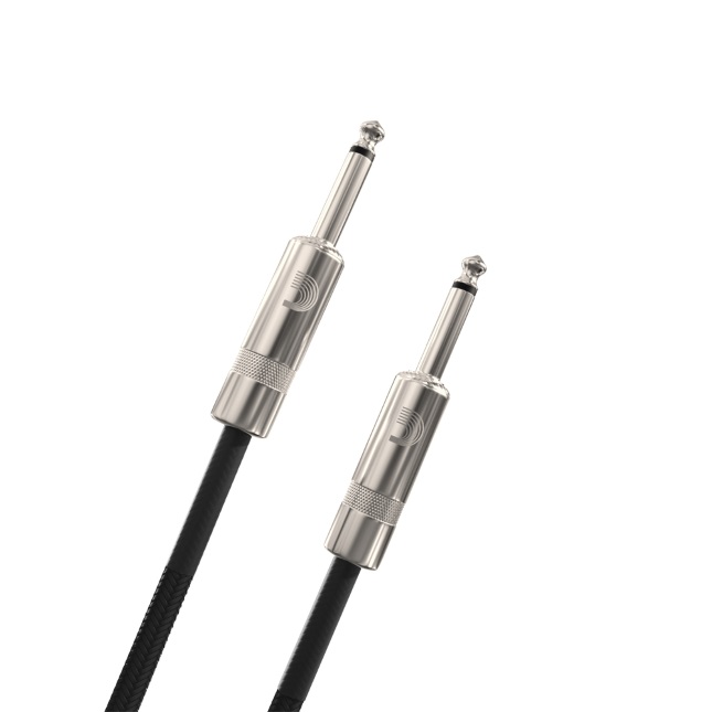 Daddario PW-BG-20BK Custom Series Braided Instrument Cable, Black, 6m
