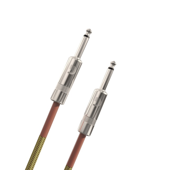 Daddario PW-BG-10TW Custom Series Braided Instrument Cable, Tweed, 3m