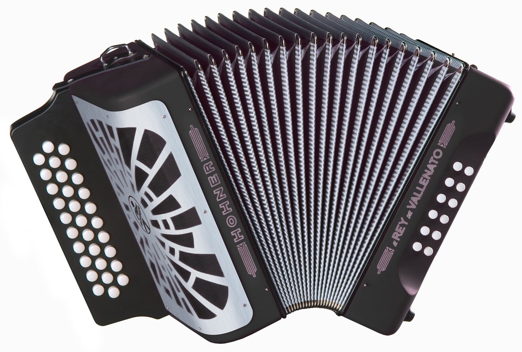 Hohner Rey Vallenato GCF Preto/Prata, 3ª voz