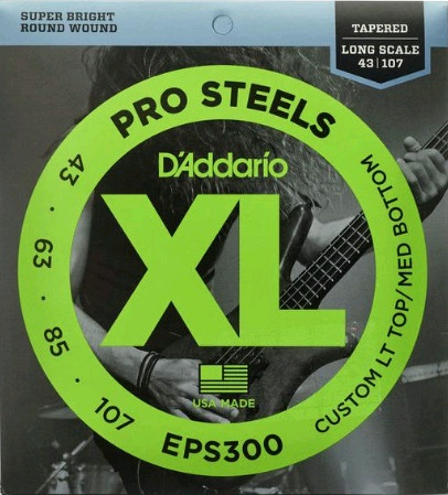 Daddario EPS300 Custom Light Top/Med Bottom 43/107 Pro Steels