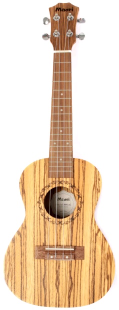 Maori Ukulele Soprano Koa Zebra com Saco e Correia WK-2S