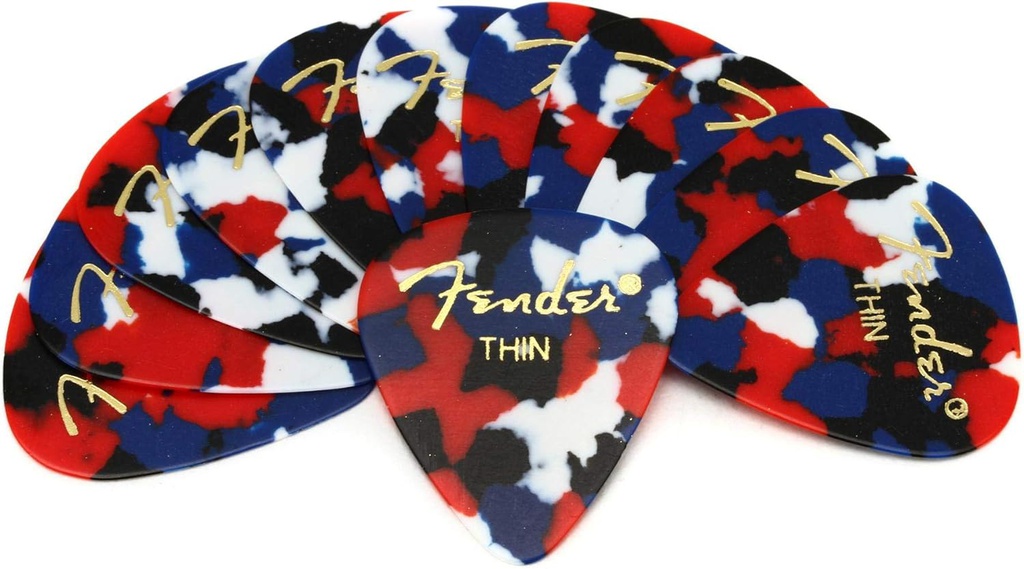 Fender 351 Shape Classic Picks Thin, Confeti, 12un.