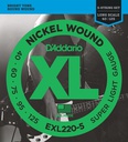 Daddario EXL220-5 Super Light Long Scale 40/125 Nickel Wound