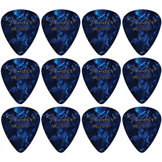 Fender 351 Shape Premium Picks Medium, Blue Moto, 12un.