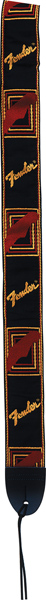 Fender 2" Monogrammed Strap Black/Yellow/Red