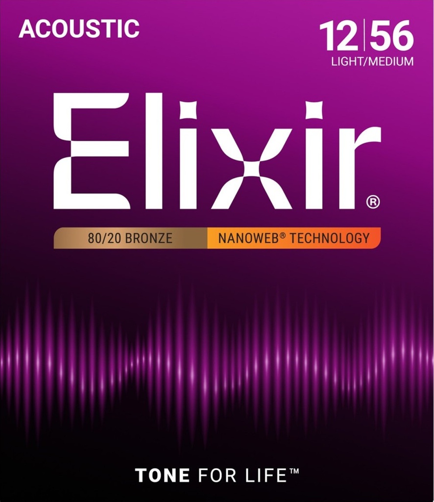 Elixir Nanoweb 12/56 Light/Medium Bronze 11077