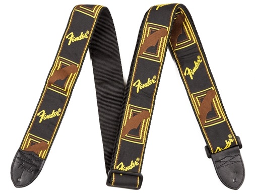 Fender 2" Monogrammed Strap Black/Yellow/Brown