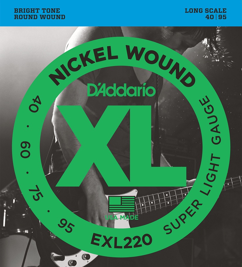 Daddario EXL220 Super Light Long Scale 40/95 Nickel Wound