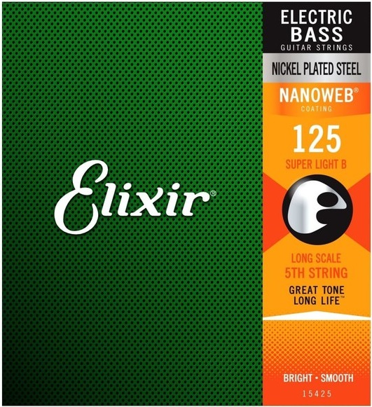 Elixir 125 Super Light B Nickel Plated Steel 15425 Long Scale