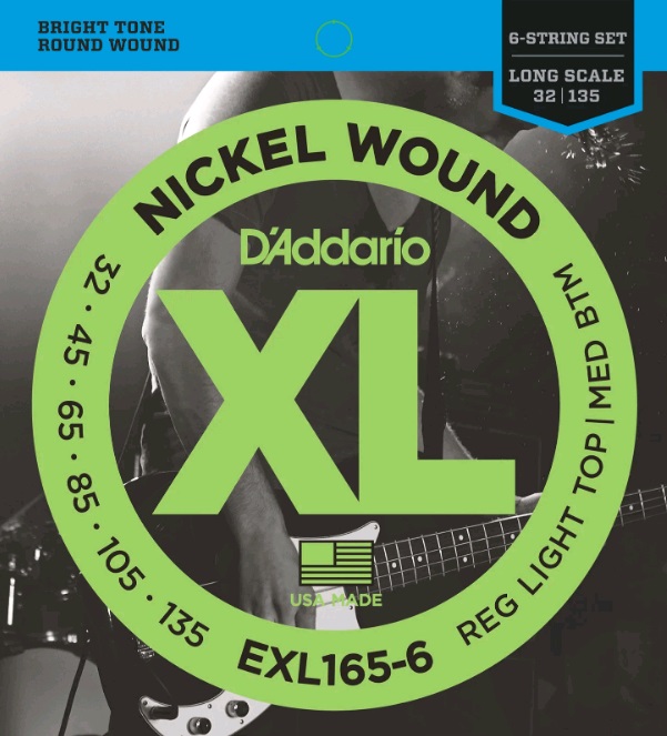 Daddario EXL165-6 Custom Light Long Scale 32/135 Nickel Wound