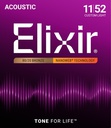 Elixir Nanoweb 11/52 Custom Light Bronze 11027