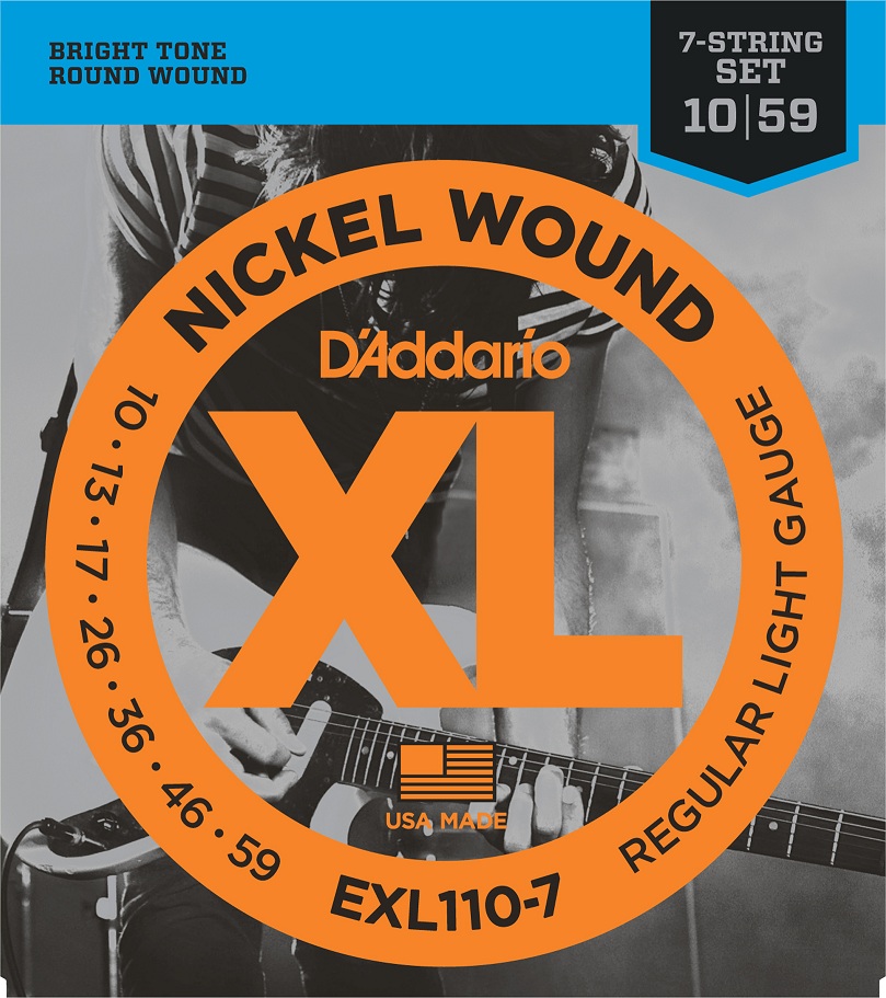 Daddario EXL110-7 Regular Light 10/59 Nickel Wound, 7 cordas