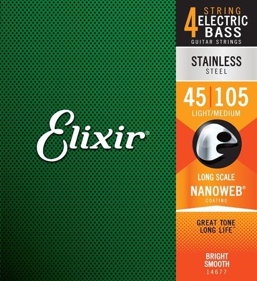 Elixir 45/105 Light/Medium Stainless Steel 14677 Long Scale