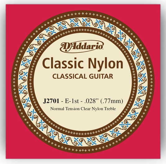 Daddario J2701, 1ª corda em nylon (Mi)