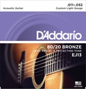 Daddario EJ13 Custom Light 11/52 Bronze