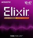 Elixir Nanoweb 10/47 Extra Light Bronze 11002