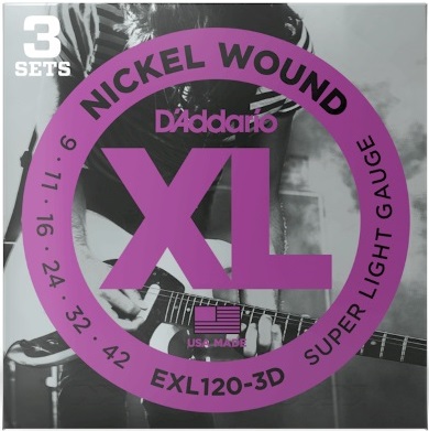Daddario EXL120-3D Super Light, set 3 jogos