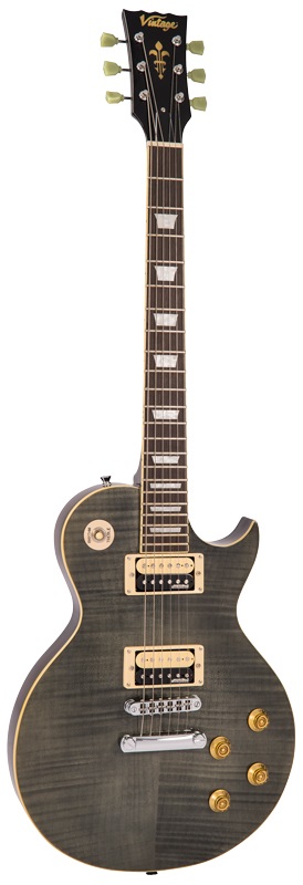 Vintage V100TBK Flamed Thru Black