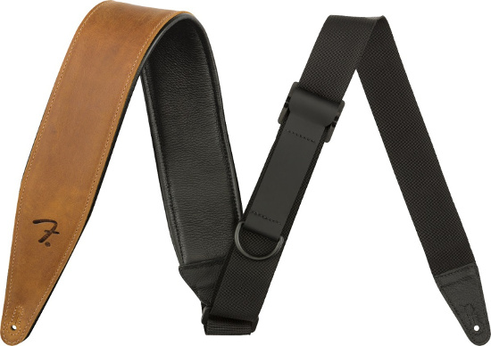 Fender Right Height Leather Strap, Cognac, 2.5"