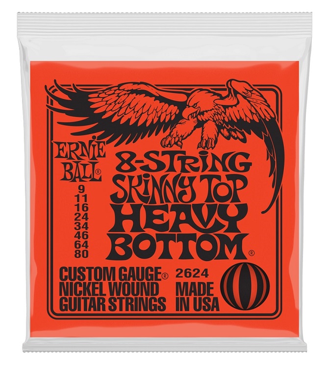 Ernie Ball EB2624 Skinny Top Heavy Bottom 8 Cordas 9/80